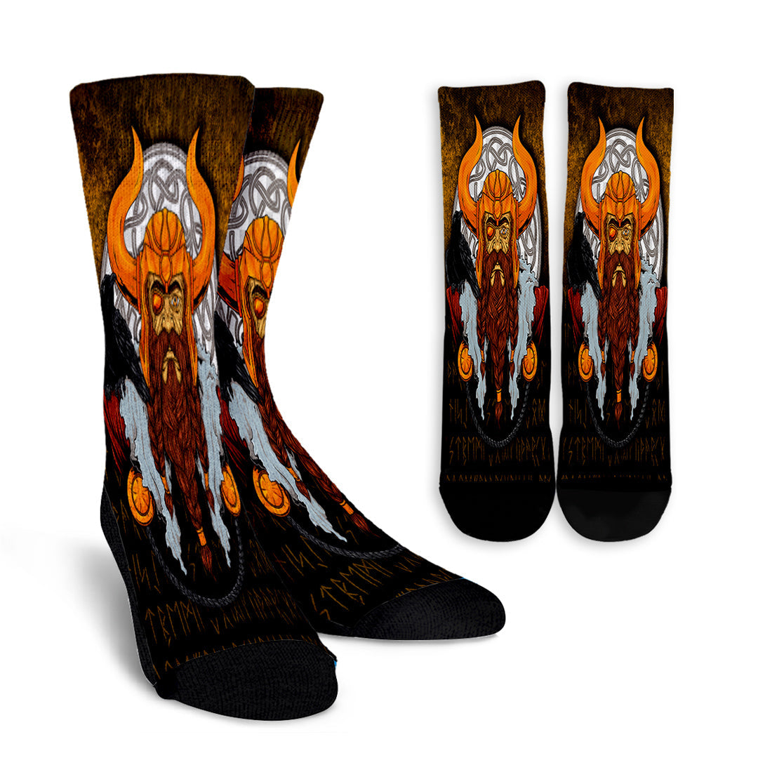 viking-crew-socks-viking-god-odin-raven-crew-socks