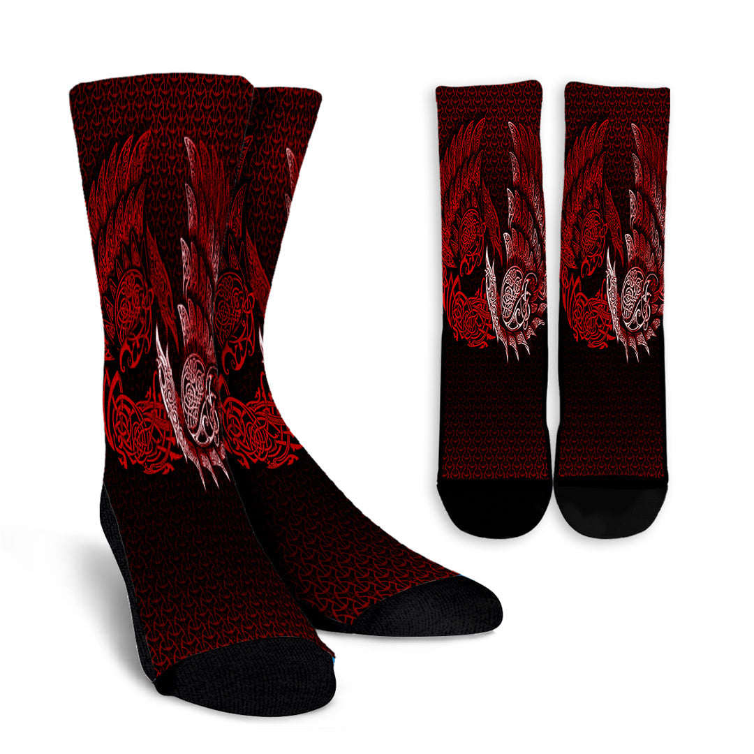 viking-crew-socks-ragnarok-huginn-muninn-red-version-crew-socks