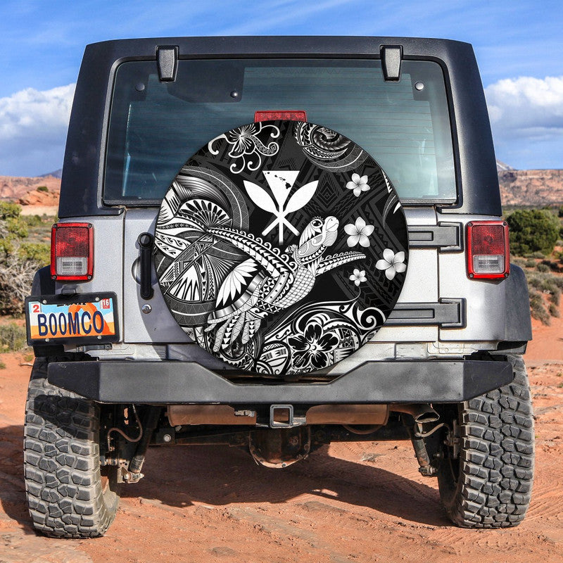 Hawaii Turtle Map Polynesian Spare Tire Cover Kanaka Maoli Unique Style - Black LT8 - Wonder Print Shop