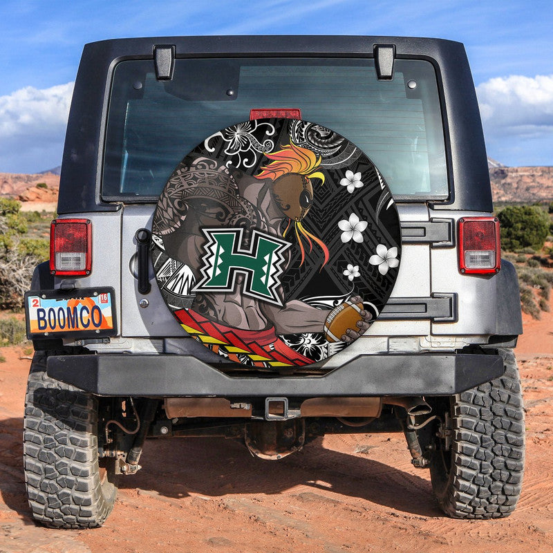 Hawaii Warriors Polynesian Spare Tire Cover Unique Style - Black LT8 - Wonder Print Shop