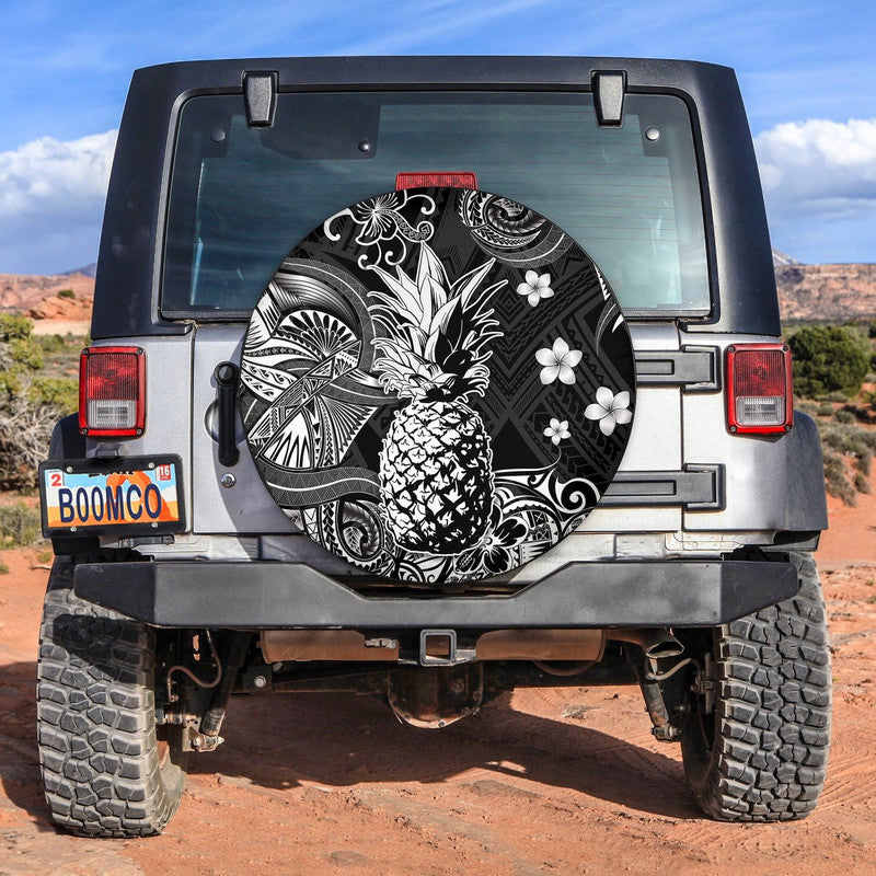 hawaii-pineapple-polynesian-spare-tire-cover-unique-style-black