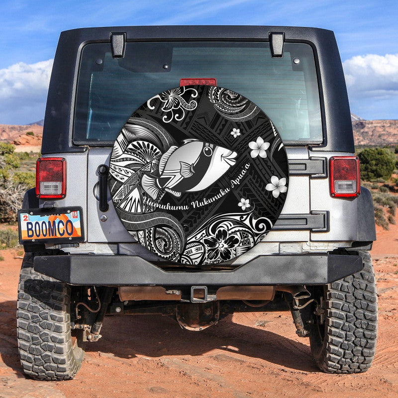 Hawaii State Fish: Humuhumu Nukunuku Apua'a Polynesian Spare Tire Cover Unique Style - Black LT8 - Wonder Print Shop