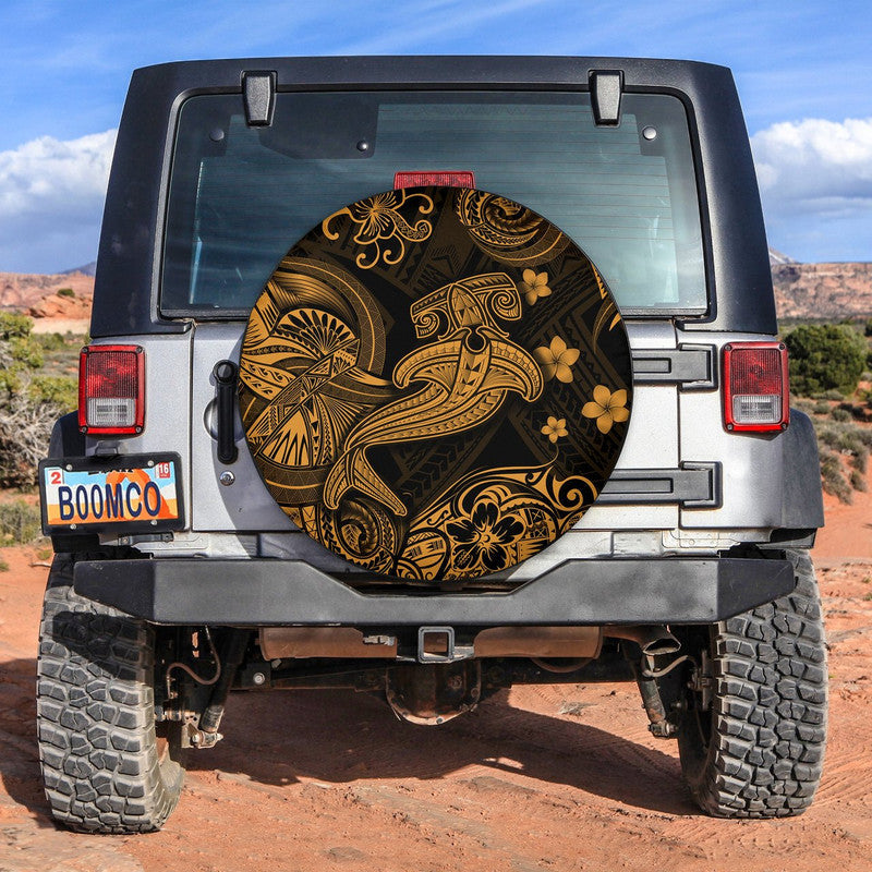Hawaii Hammer Shark Polynesian Spare Tire Cover Unique Style - Gold LT8 - Wonder Print Shop