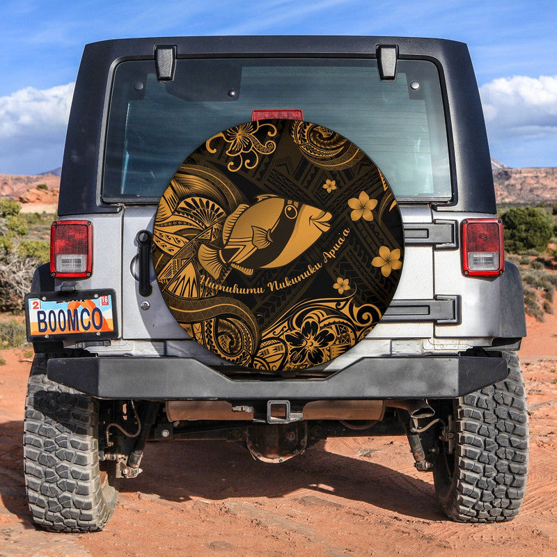 Hawaii State Fish: Humuhumu Nukunuku Apua'a Polynesian Spare Tire Cover Unique Style - Gold LT8 - Wonder Print Shop