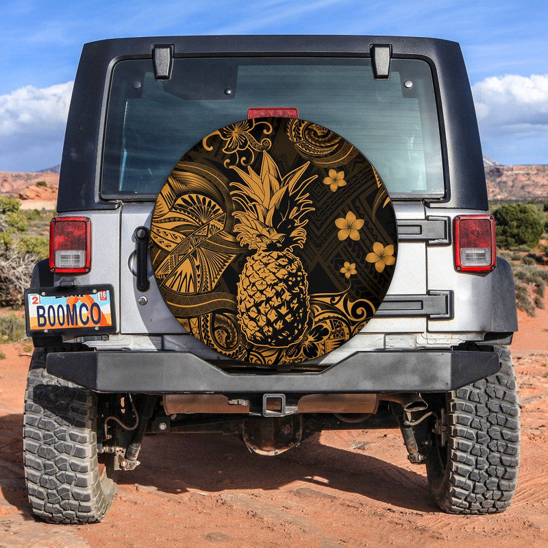 Hawaii Pineapple Polynesian Spare Tire Cover Unique Style - Gold LT8 - Wonder Print Shop