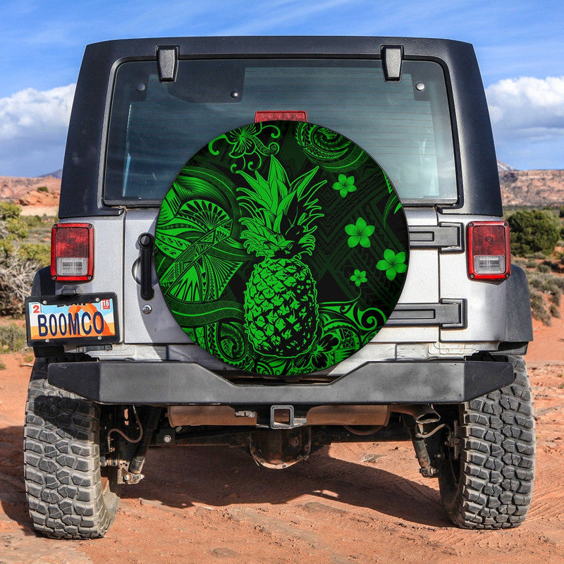 Hawaii Pineapple Polynesian Spare Tire Cover Unique Style - Green LT8 - Wonder Print Shop