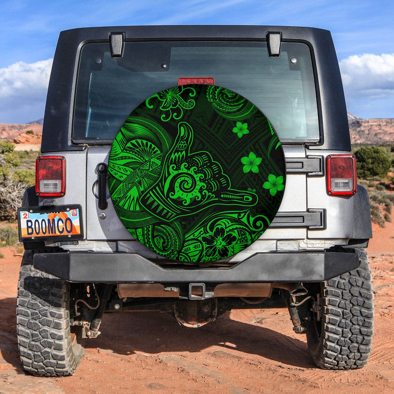 Hawaii Shaka Polynesian Spare Tire Cover Unique Style - Green LT8 - Wonder Print Shop