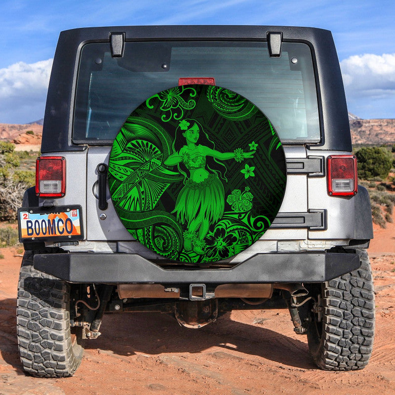 Hawaii Hula Girl Polynesian Spare Tire Cover Unique Style - Green LT8 - Wonder Print Shop