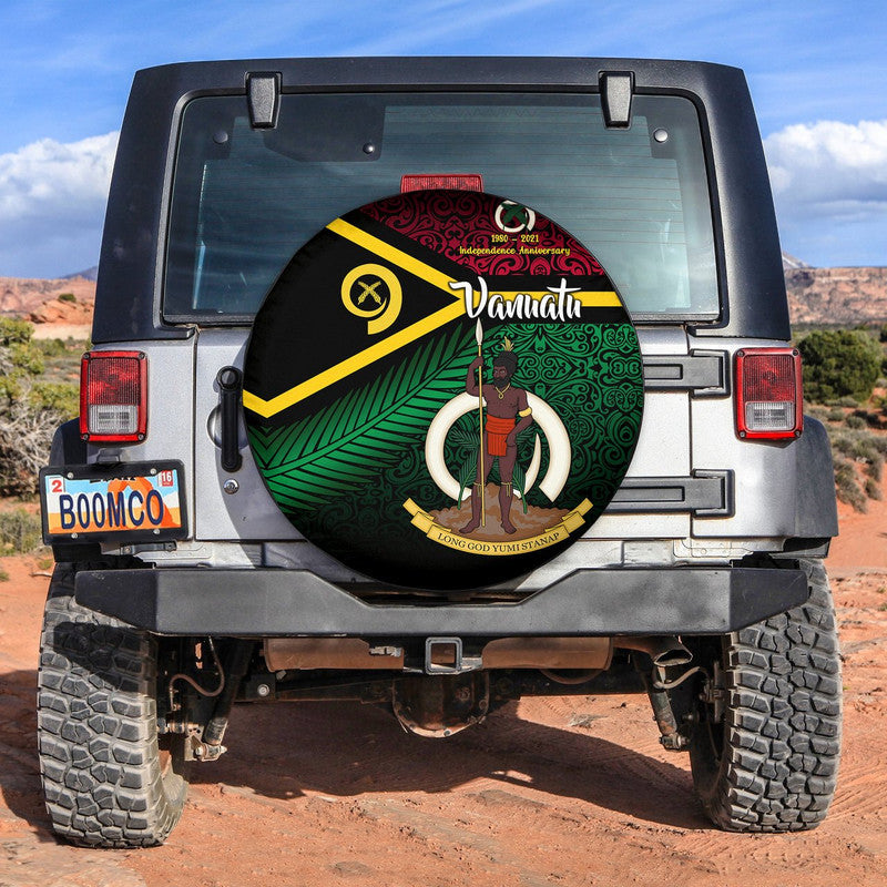 Vanuatu Special Independence Anniversary Spare Tire Cover Original Flag Style LT8 - Wonder Print Shop