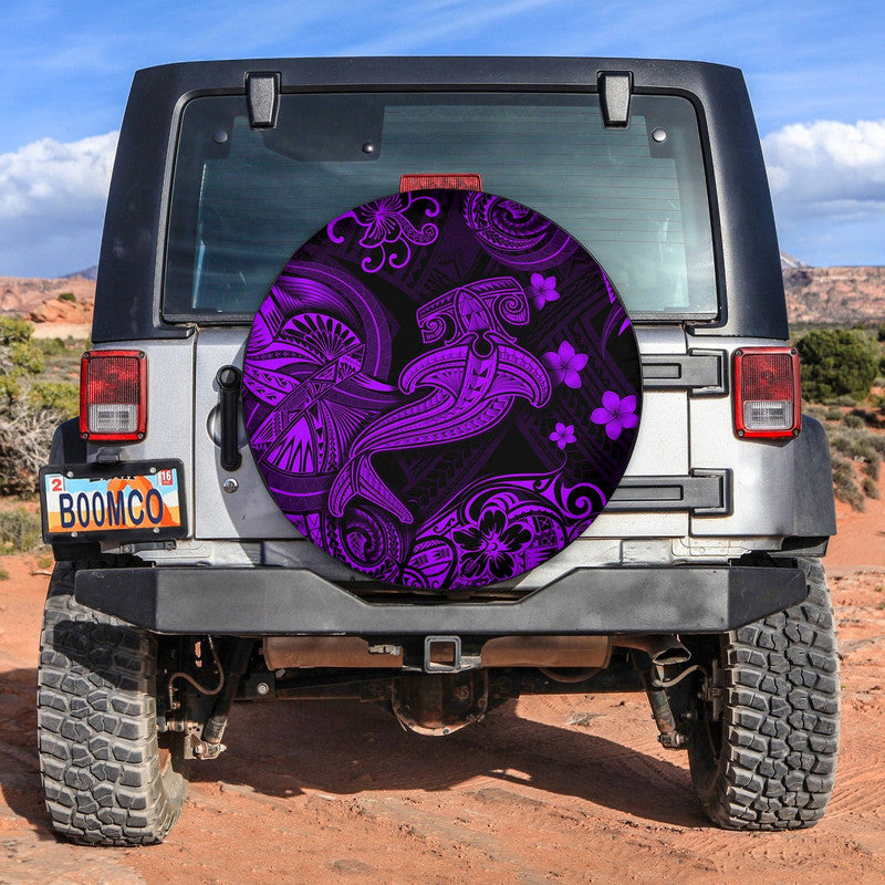 Hawaii Hammer Shark Polynesian Spare Tire Cover Unique Style - Purple LT8 - Wonder Print Shop
