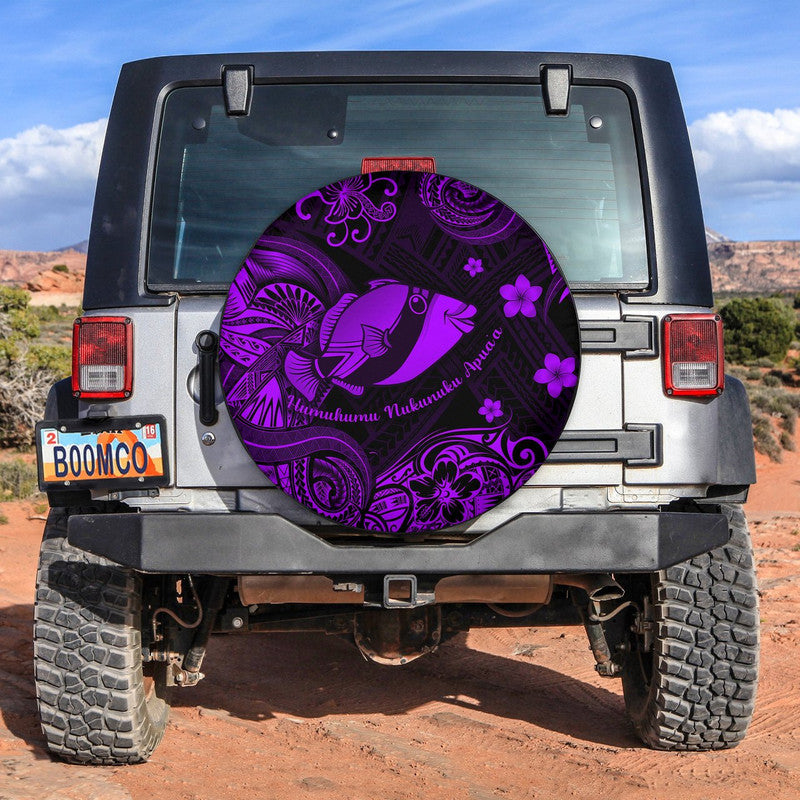 Hawaii State Fish: Humuhumu Nukunuku Apua'a Polynesian Spare Tire Cover Unique Style - Purple LT8 - Wonder Print Shop