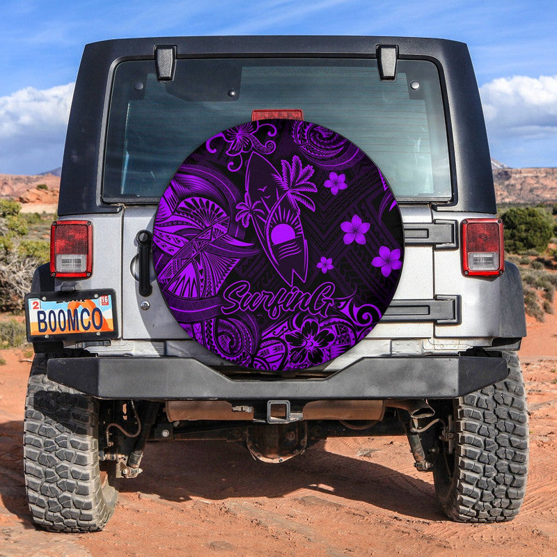 hawaii-surfing-polynesian-spare-tire-cover-unique-style-purple