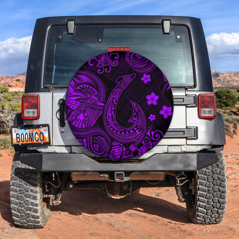 Hawaii Fish Hook Polynesian Spare Tire Cover Unique Style - Purple LT8 - Wonder Print Shop