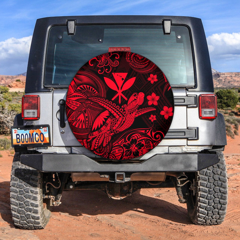 Hawaii Turtle Map Polynesian Spare Tire Cover Kanaka Maoli Unique Style - Red LT8 - Wonder Print Shop