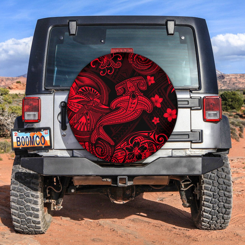 Hawaii Hammer Shark Polynesian Spare Tire Cover Unique Style - Red LT8 - Wonder Print Shop