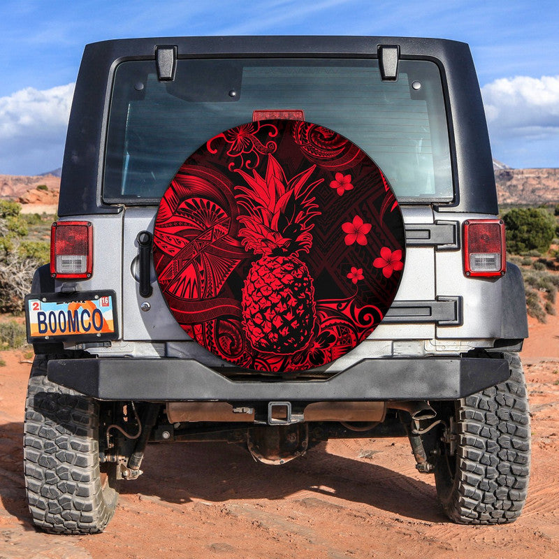 Hawaii Pineapple Polynesian Spare Tire Cover Unique Style - Red LT8 - Wonder Print Shop