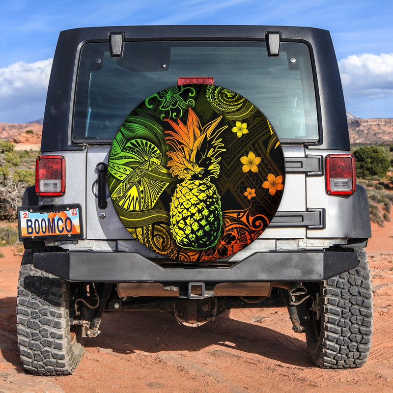 Hawaii Pineapple Polynesian Spare Tire Cover Unique Style - Reggae LT8 - Wonder Print Shop