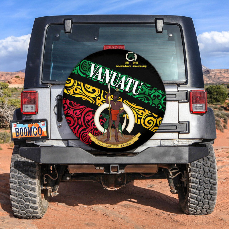 Vanuatu Special Independence Anniversary Spare Tire Cover Sporty Style LT8 - Wonder Print Shop