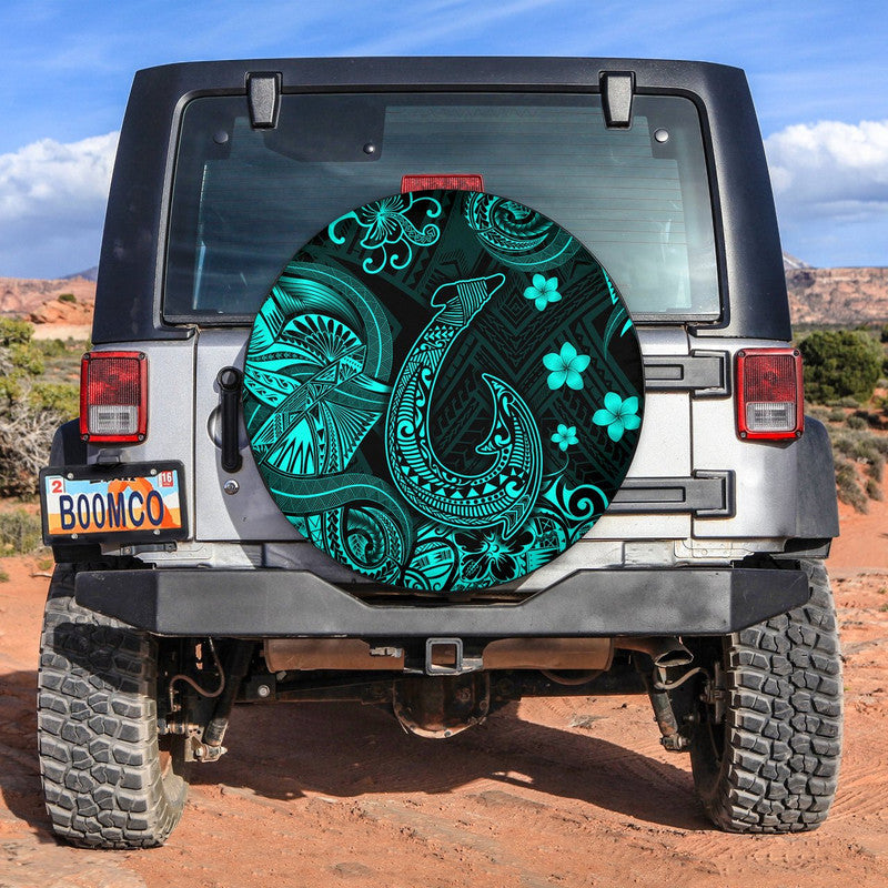Hawaii Fish Hook Polynesian Spare Tire Cover Unique Style - Turquoise LT8 - Wonder Print Shop