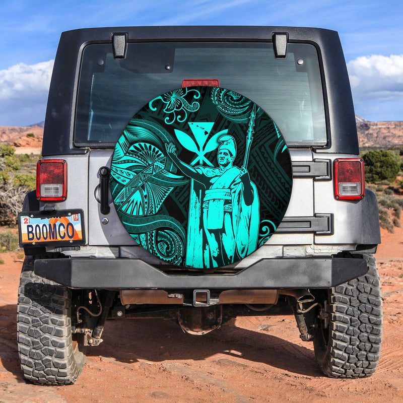 Hawaii King Kamehameha Map Polynesian Spare Tire Cover Kanaka Maoli Unique Style - Reggae LT8 - Wonder Print Shop
