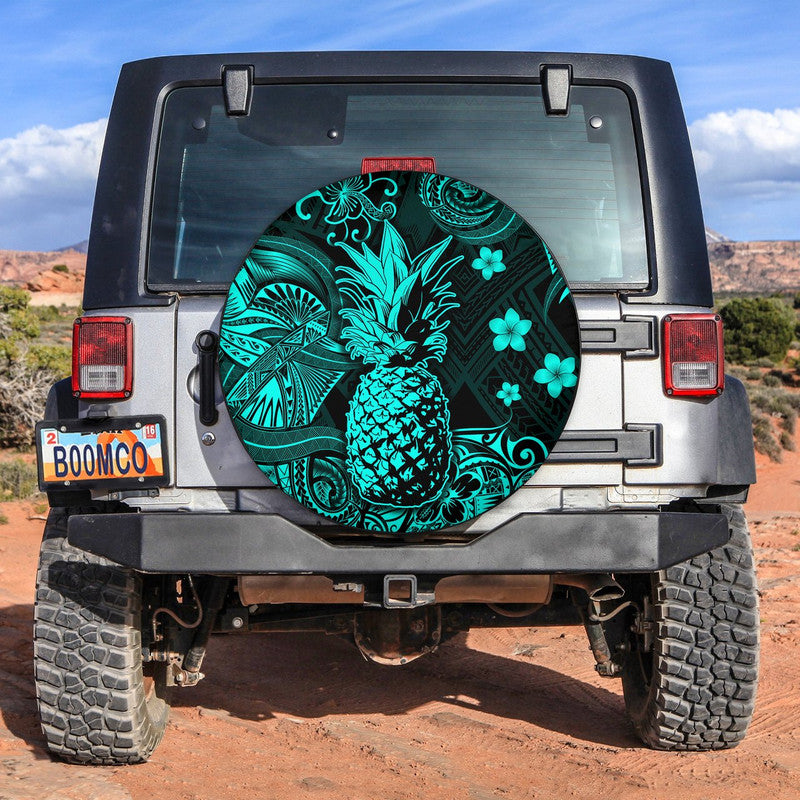 Hawaii Pineapple Polynesian Spare Tire Cover Unique Style - Turquoise LT8 - Wonder Print Shop
