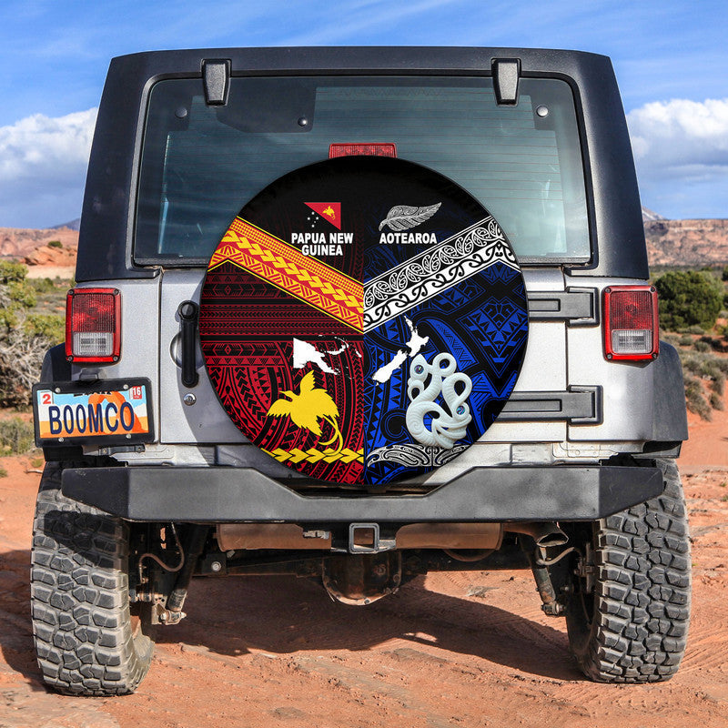 New Zealand and Papua New Guinea Spare Tire Cover Together Blue LT8 - Wonder Print Shop
