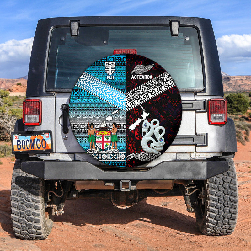 New Zealand and Fiji Spare Tire Cover Together Red LT8 - Wonder Print Shop