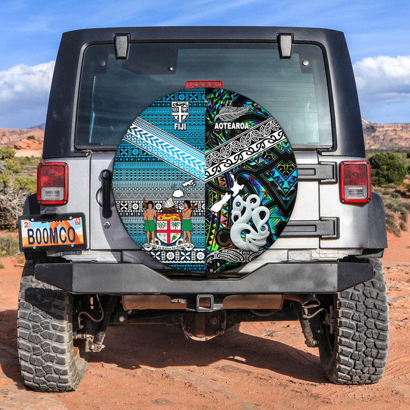 New Zealand and Fiji Spare Tire Cover Together Paua Shell LT8 - Wonder Print Shop