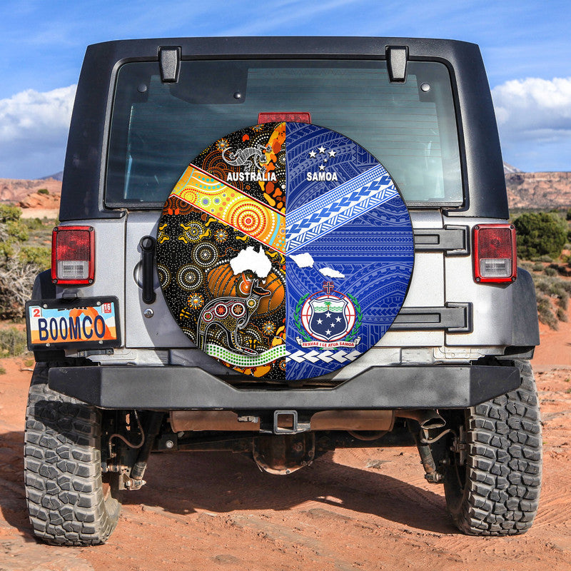 Samoa and Australia Aboriginal Spare Tire Cover Together LT8 - Wonder Print Shop