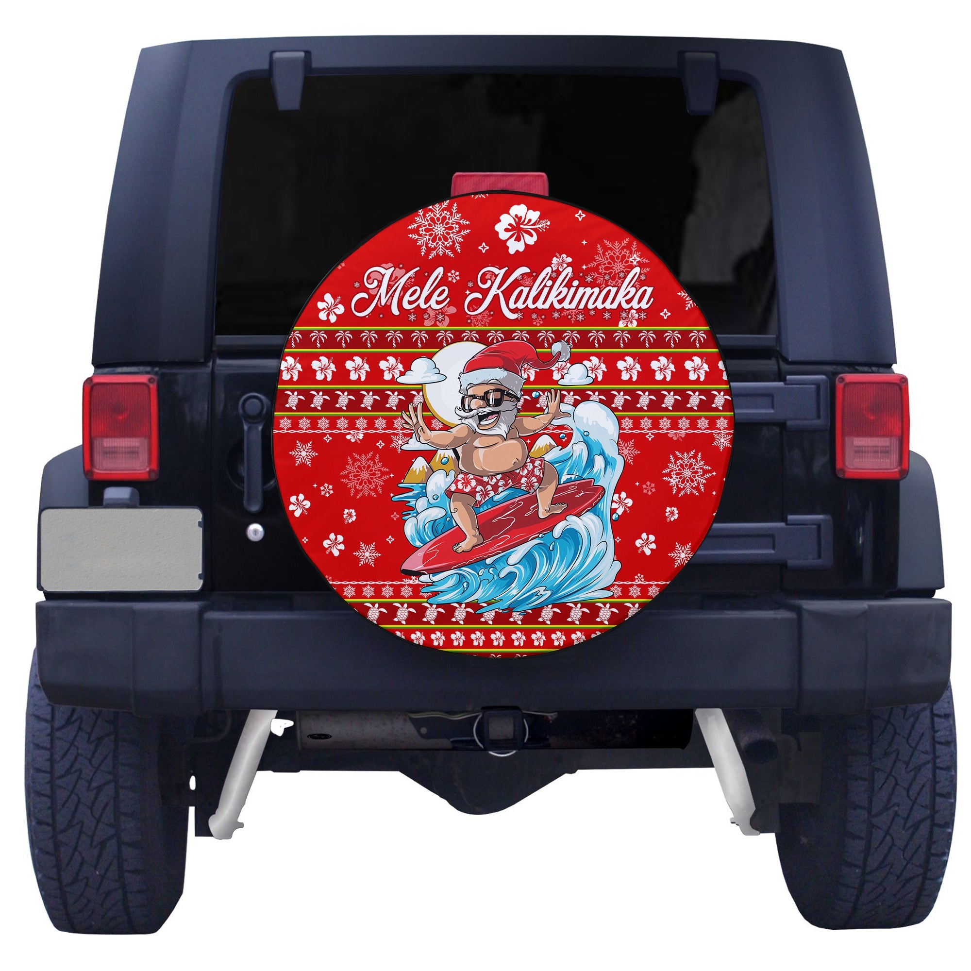 Hawaii Christmas Santas Surf Mele Kalikimaka Spare Tire Cover LT2 - Wonder Print Shop