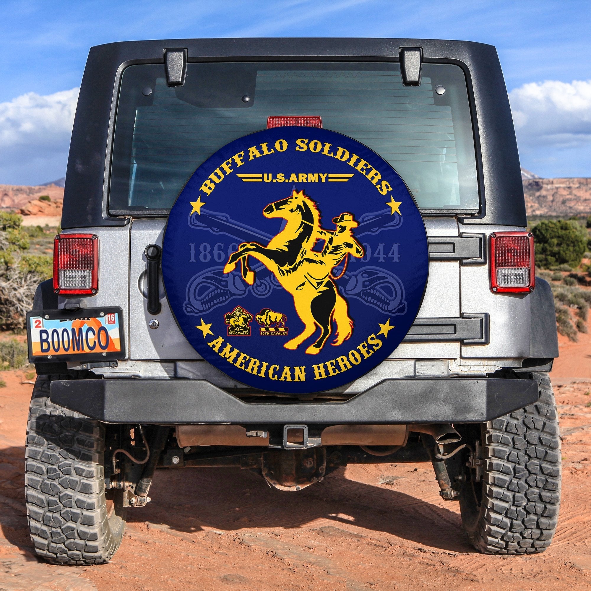 Buffalo Soldiers Spare Tire Cover BSMC United States Army Simple Style - Wonder Print Shop