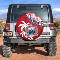 Samoa Spare Tire Cover Samoan Coat Of Arms With Coconut Red Style - Wonder Print Shop
