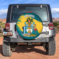 Bahamas Spare Tire Cover Blue Marlin With Bahamian Coat Of Arms - Wonder Print Shop