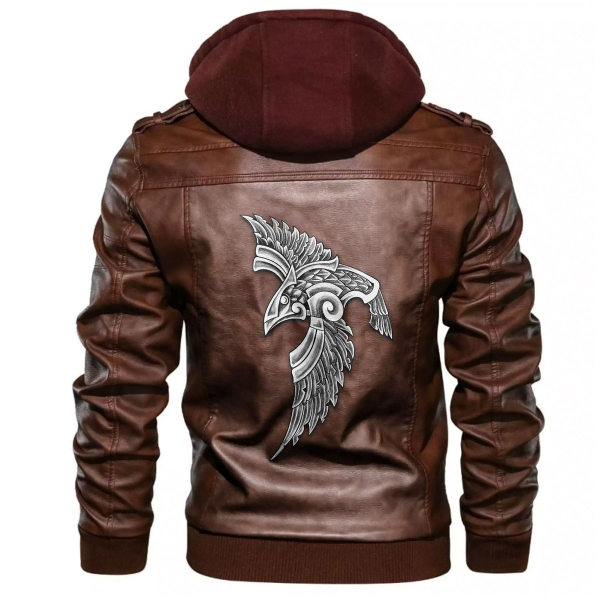 Viking Special Raven Tattoo Leather Jacket RLT12 - Wonder Print Shop