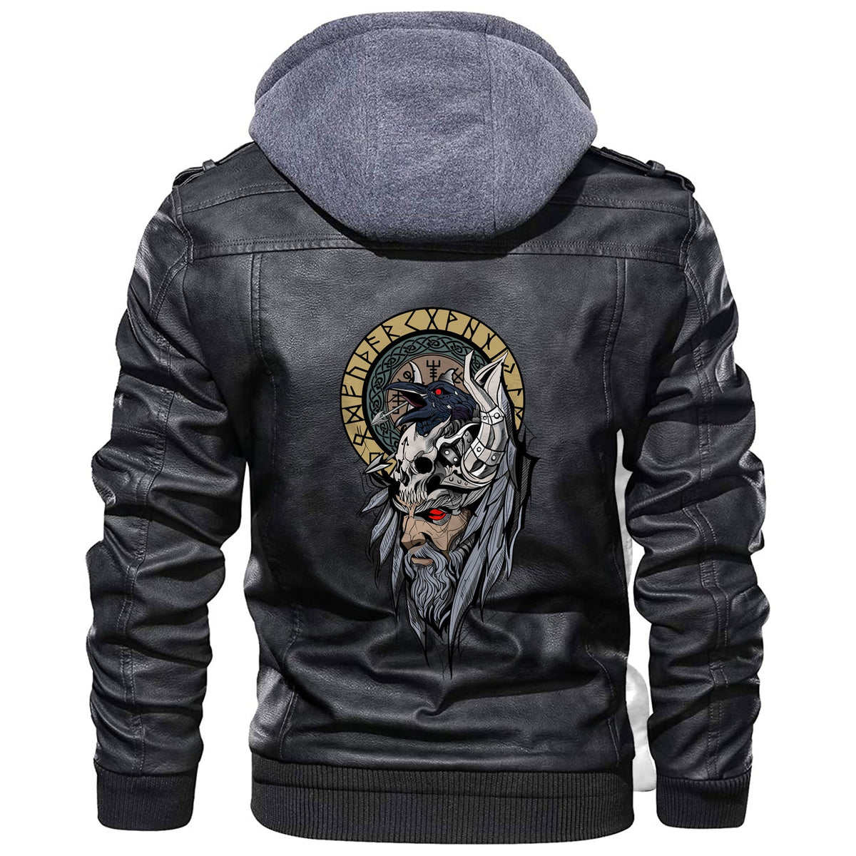 Viking Special Odin and Raven Leather Jacket RLT12 - Wonder Print Shop