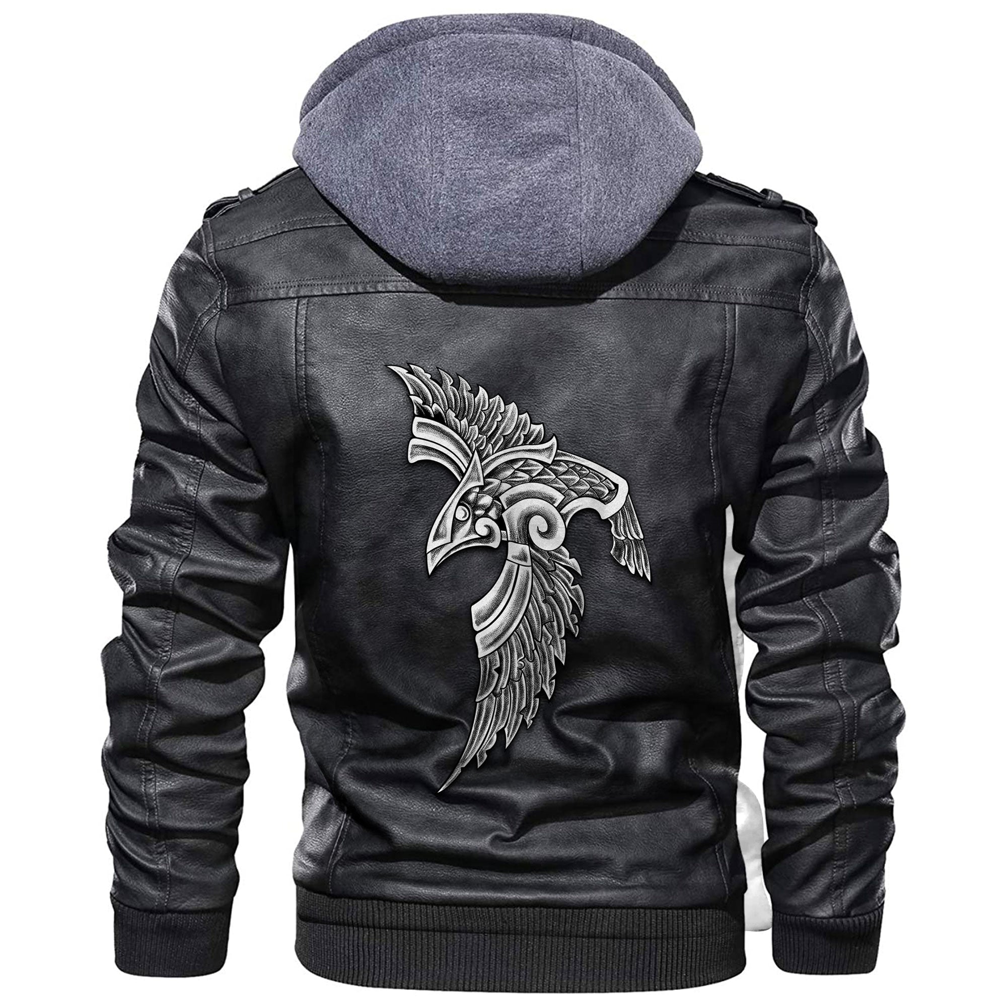 Viking Special Raven Tattoo Leather Jacket RLT12 - Wonder Print Shop