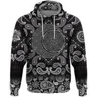 Viking Hoodie Spiral Celtic Moon Va Celtic Sun with Bandana Paisley Style RLT12 - Wonder Print Shop