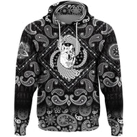 Viking Hoodie Spiritual Symbol Of Legendary Wolf From Ancient Mythology with Bandana Paisley Style RLT12 - Wonder Print Shop