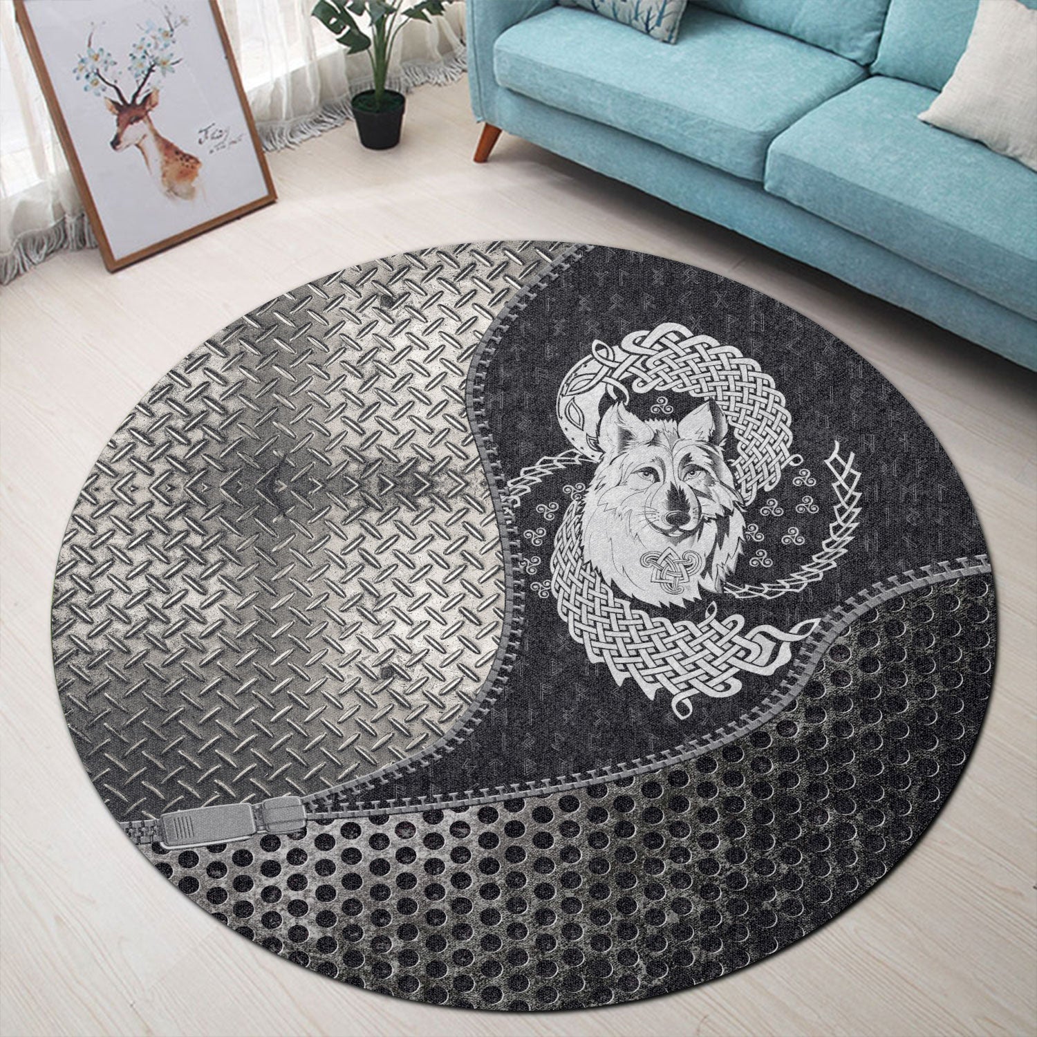 viking-carpet-spiritual-symbol-of-legendary-wolf-from-ancient-mythology-round-carpet