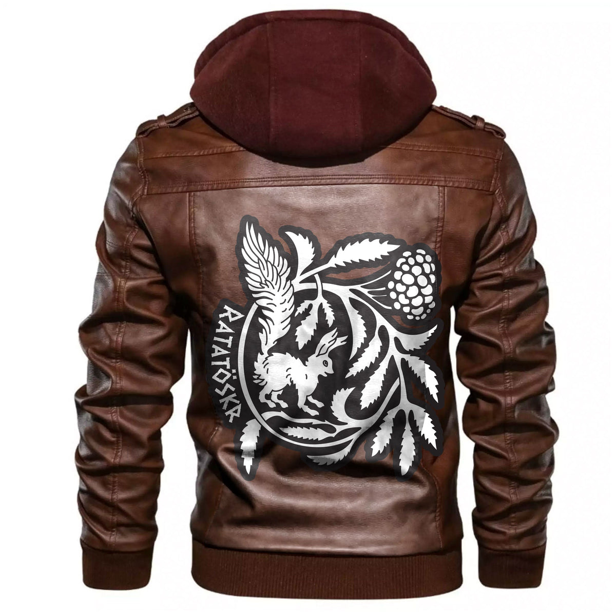 Viking Squirrel Named Ratatoskr Sitting On A Rowan Branch Leather Jacket RLT12 - Wonder Print Shop