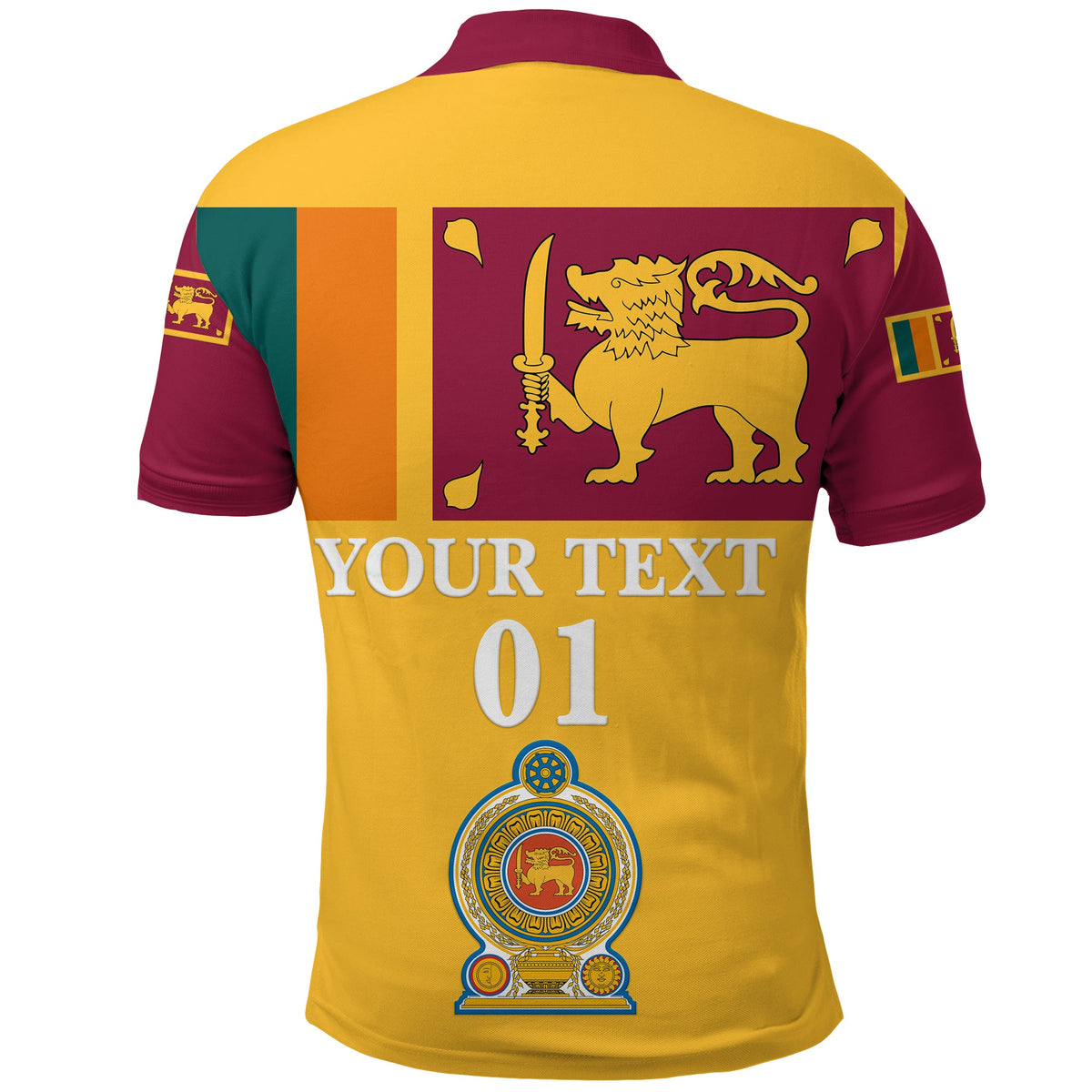 Custom Sri Lanka Polo Shirt Flag Vibes LT8 - Wonder Print Shop