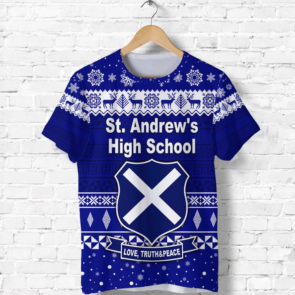 Custom St. Andrews High School Christmas T Shirt Simple Style LT8 - Wonder Print Shop