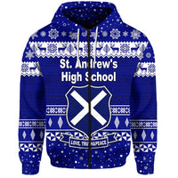 St. andrews High School Christmas Zip Hoodie Simple Style LT8 - Wonder Print Shop