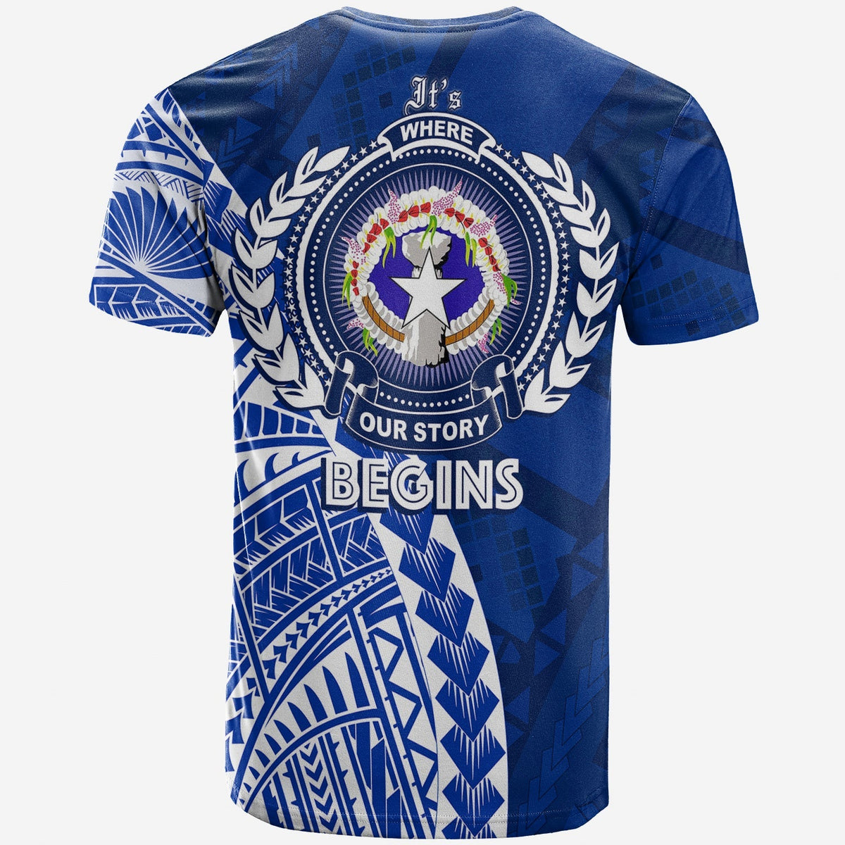 North Mariana Our Story Begins Geometrical Polynesian Pattern T Shirt - Wonder Print Shop