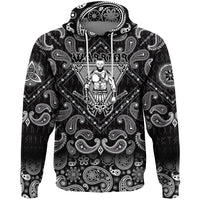 Viking Hoodie Strong Warrior with Bandana Paisley Style RLT12 - Wonder Print Shop