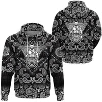 Viking Hoodie Strong Warrior with Bandana Paisley Style RLT12 - Wonder Print Shop