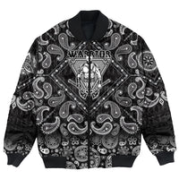 Viking Bomber Jacket Strong Warrior with Bandana Paisley Style RLT12 - Wonder Print Shop