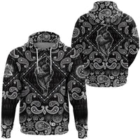 Viking Hoodie Stylized Crows Decorative Bird Line Art Rook with Bandana Paisley Style RLT12 - Wonder Print Shop