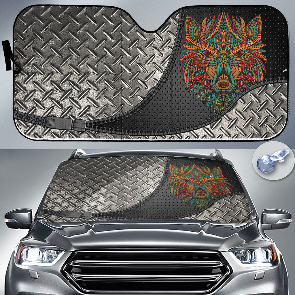 viking-auto-sun-shades-stylized-wolf-in-ethnic-dark-background-auto-sun-shades