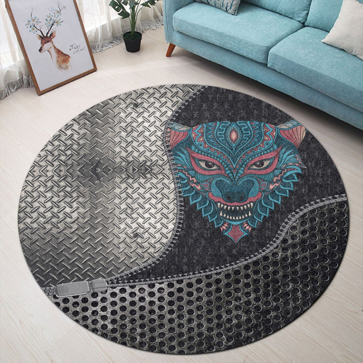 viking-carpet-stylized-wolf-round-carpet